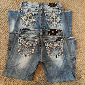 MISS ME Capri BUNDLE! TWO PAIR, Size 27 Miss Me Denim Rhinestone Flap Pocket